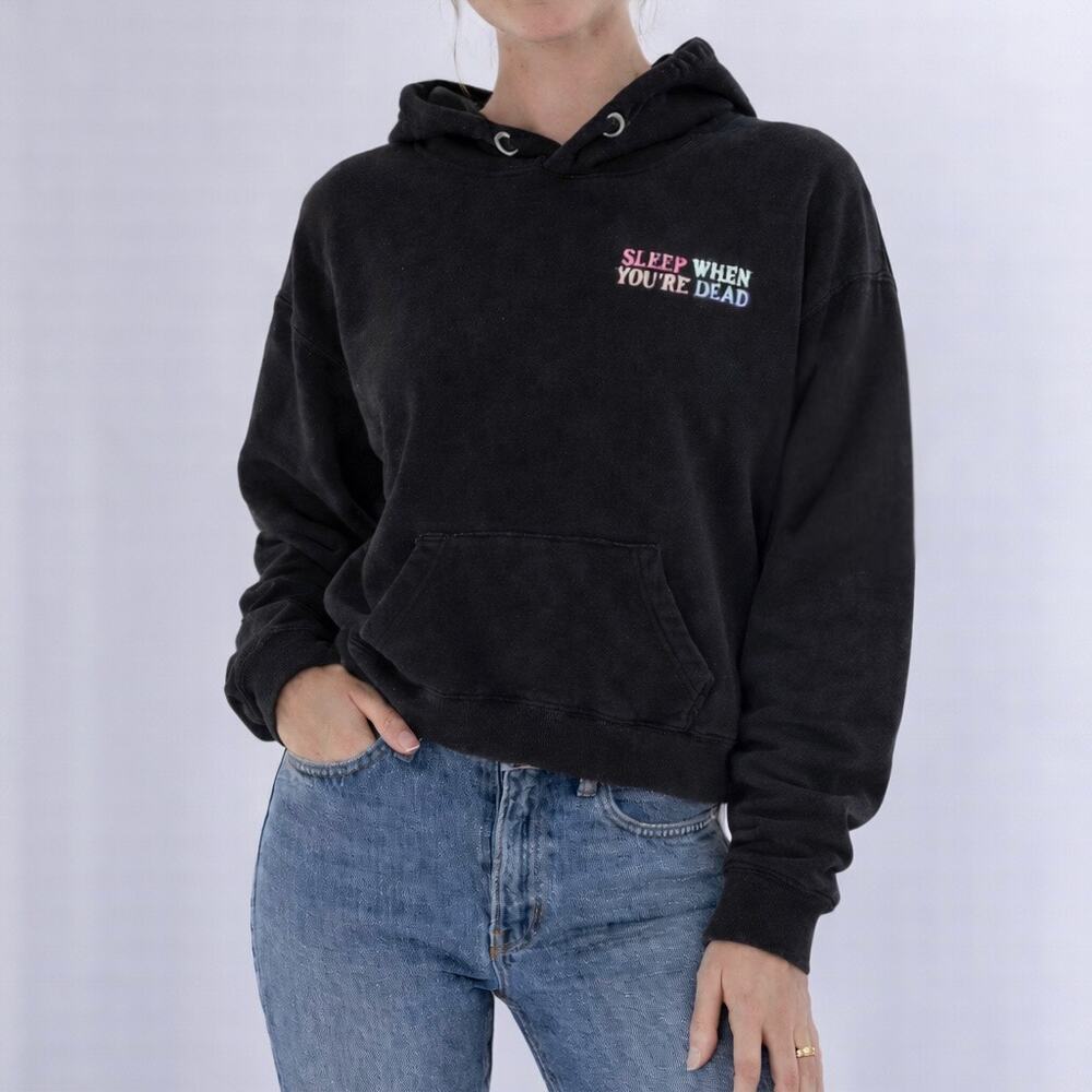 Barstool Sports Black Sleep When You’re Dead Hoodie Pullover Sweatshirt Medium